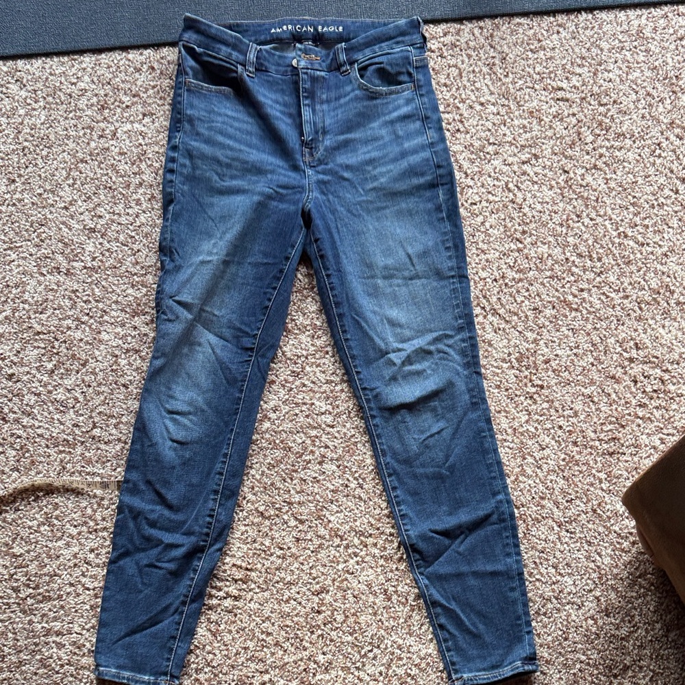 American Eagle Outfitters Women's Dark Blue Skinny Curvy Jeans size 8